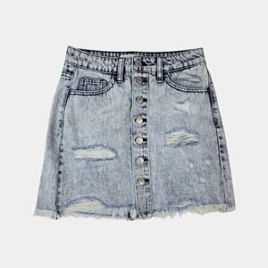 Varvet Distressed Jean Skirt